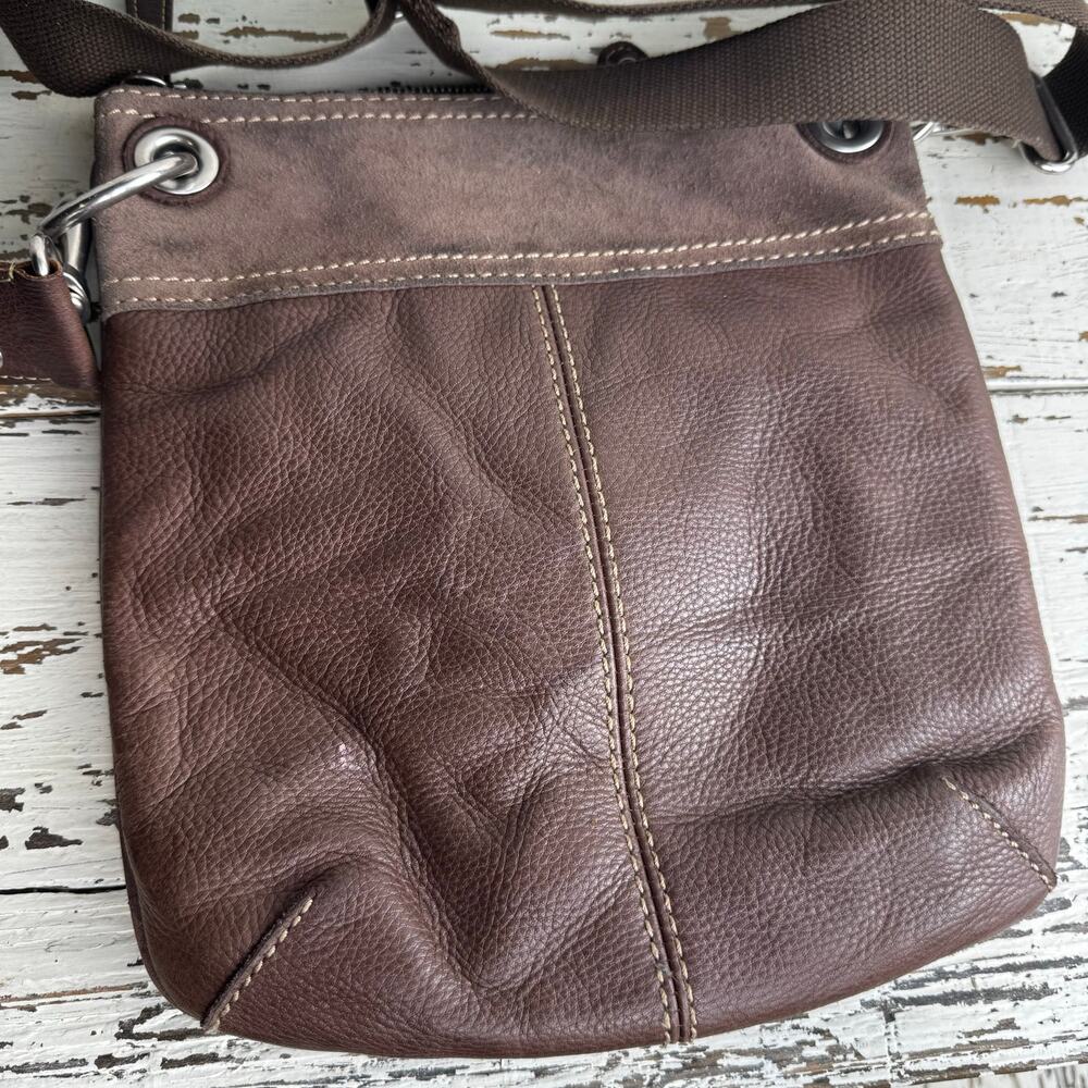 Vintage Fossil Crossbody Saddle Bag Brown Suede Leather Purse Boho Y2K 10x11.5” - Picture 6 of 12